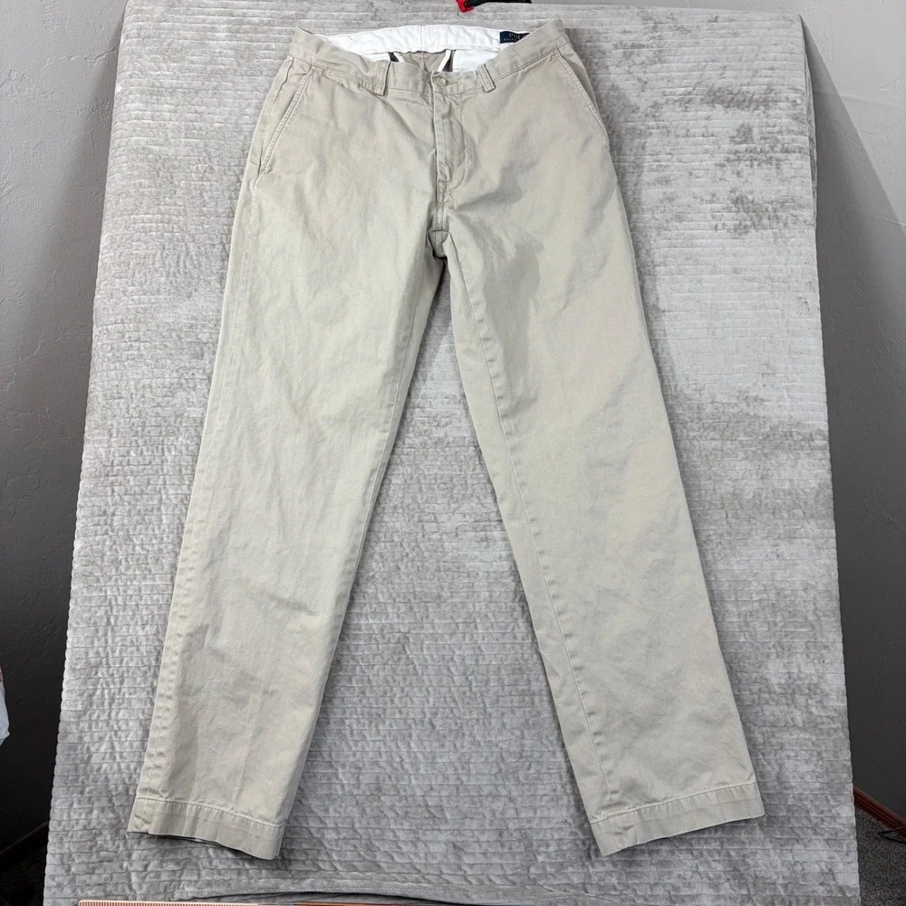 Polo Ralph Lauren Classic Fit Khaki Chino Pants Mens 32/34 Tan Cotton Twill
